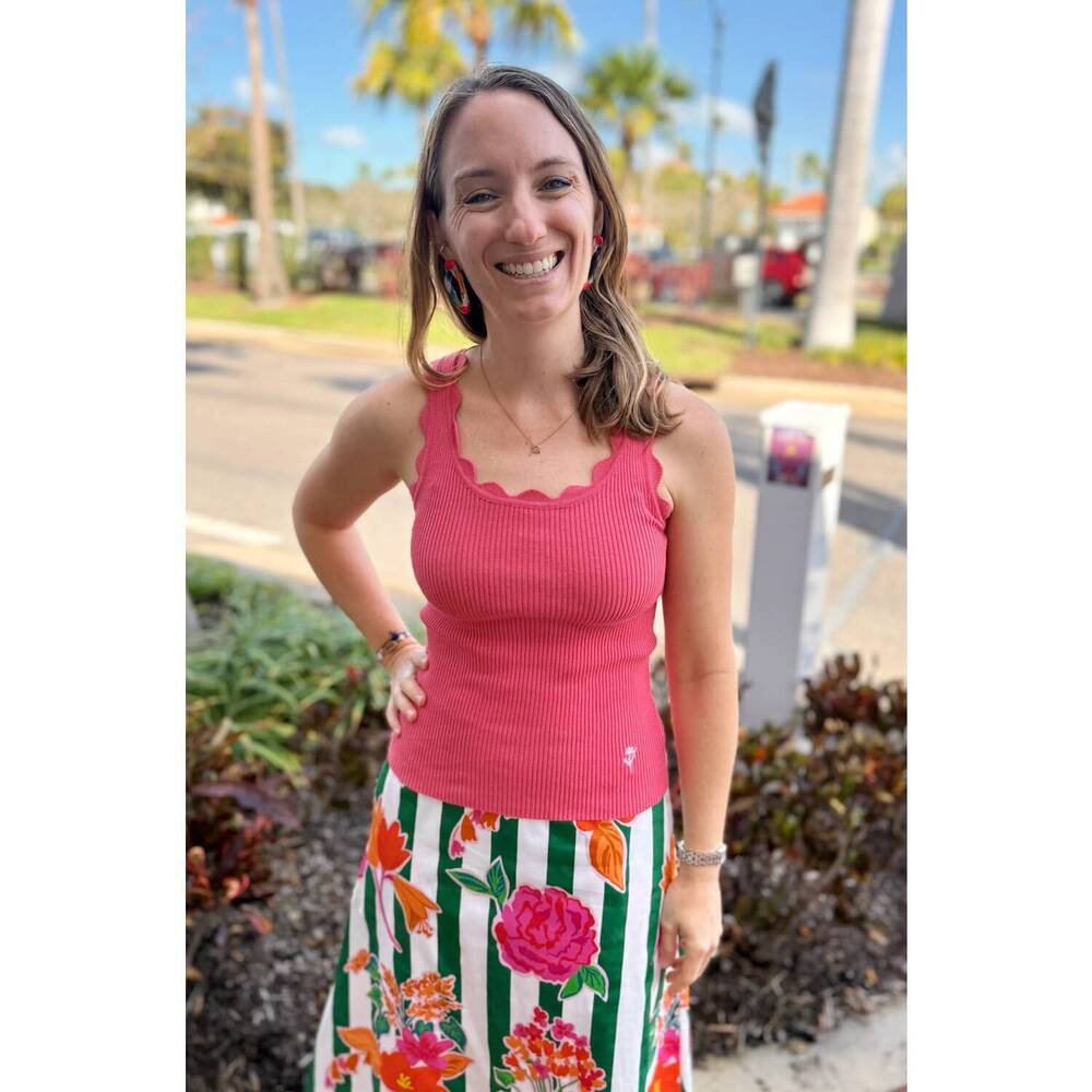 NEW PROSPERINA shay rib tank top in azalea